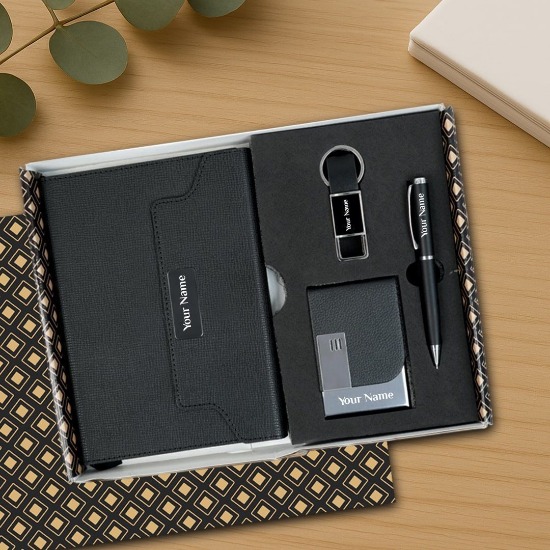 Elegant 4-in-1 Folding Diary Set : The Perfect Personalized Gift