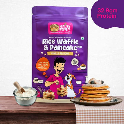Healthy Waffles Rice Waffle & Pancake Mix (1kg) | Vanilla Flavour | Zero Maida & Sugar | Quick Breakfast