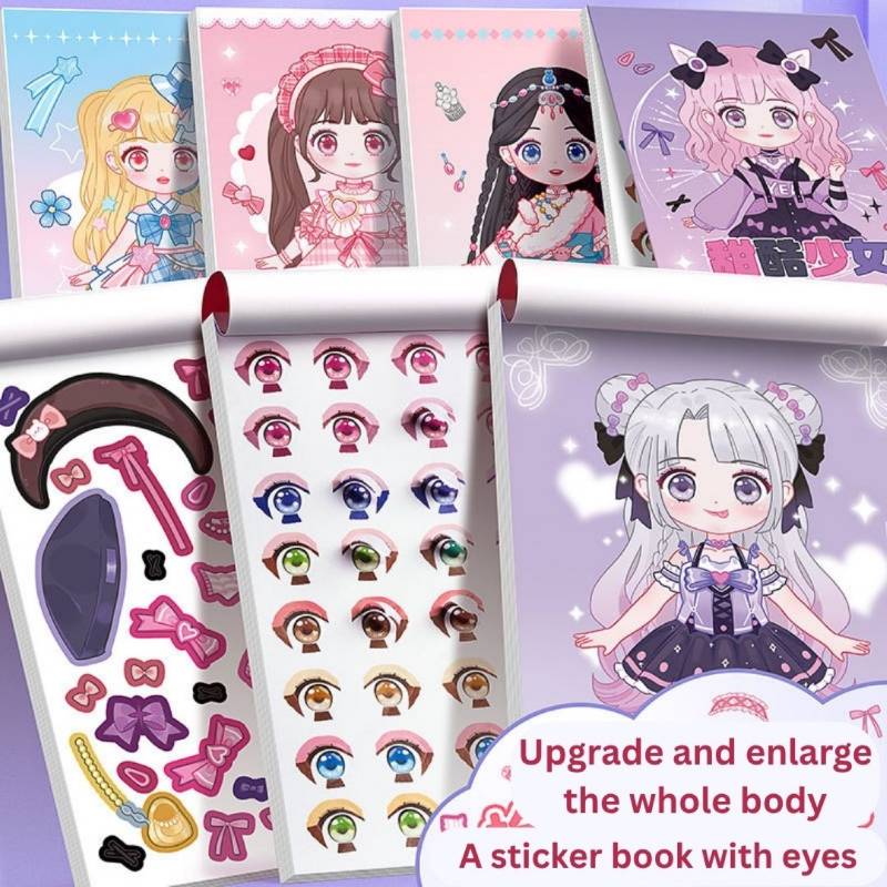 Change Makeup Sticker Book for Kids (Multicolor) | Creative DIY Dress-Up & Makeover Activity Pad