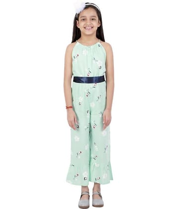 Kids Cave Girls Rayon Jumpsuit ( Pack of 1 , Light Green )