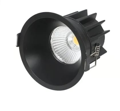 Cob Recessed Led light | 12watt | Body Color - Black body | Natural White 4000k | Indoor use only Rooms, Bathrooms, Office, Balcony etc.