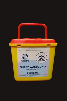5 Litre Yellow Sharp Container for Medical Waste Disposal | Puncture & Leak Resistant Biohazard Bin with Secure Lid | Ideal for Clinics, Labs & Home Use