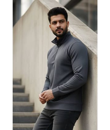 Parona Men Polyester Regular Fit Solid T-Shirt ( Grey )