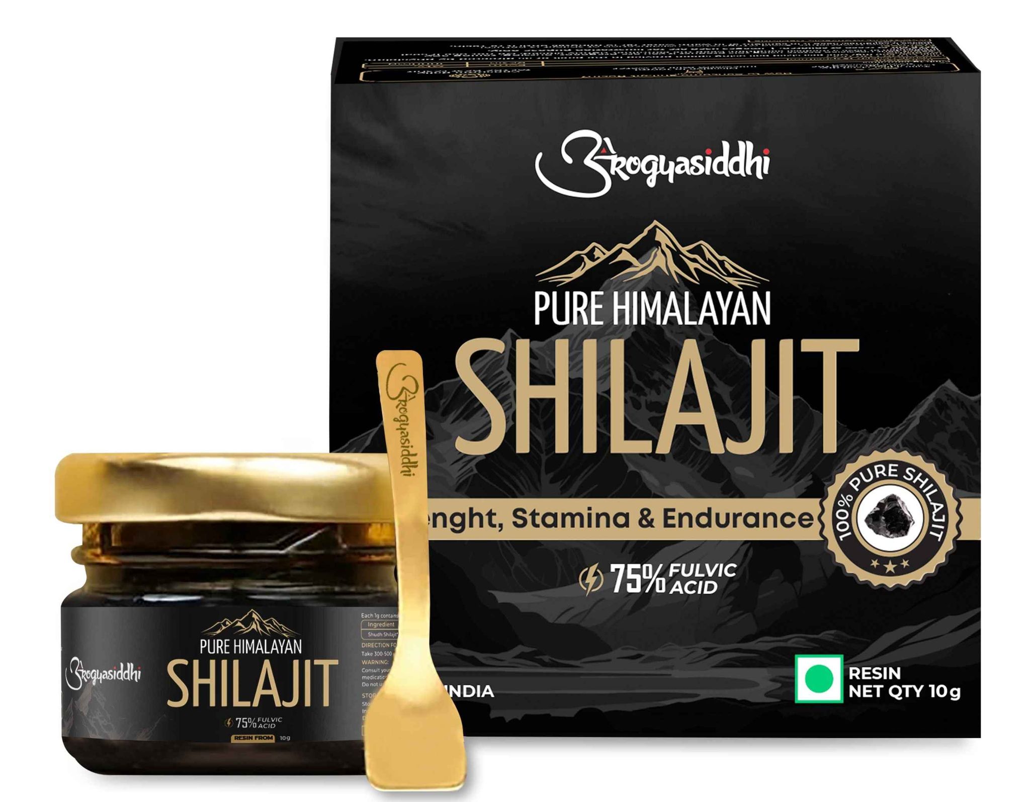 Pure Himalayan Shilajit Resin 10g - 75% Fulvic Acid | Lab Report Included
