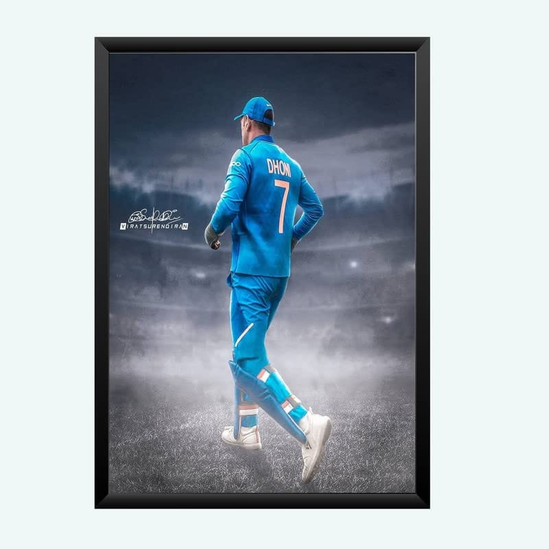 Nokkes Cricket IPL M.S Dhoni CSK Chennai Super King Team Photo Frame 8X12 Inch Size Photo Frame Photo Home Office_msd24