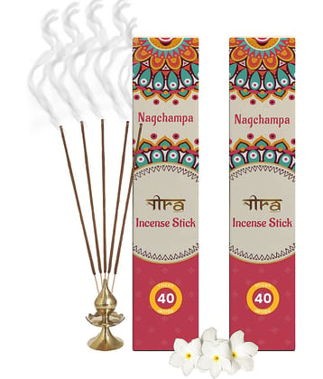 Nira Fragrances Incense Stick Nag Champa 80 Pieces ( Pack of 2 )