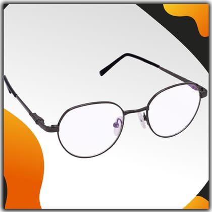 Hrinkar Trending Eyeglasses: Grey Oval Optical Spectacle Frame For Men & Women |HFRM-GRY-19015