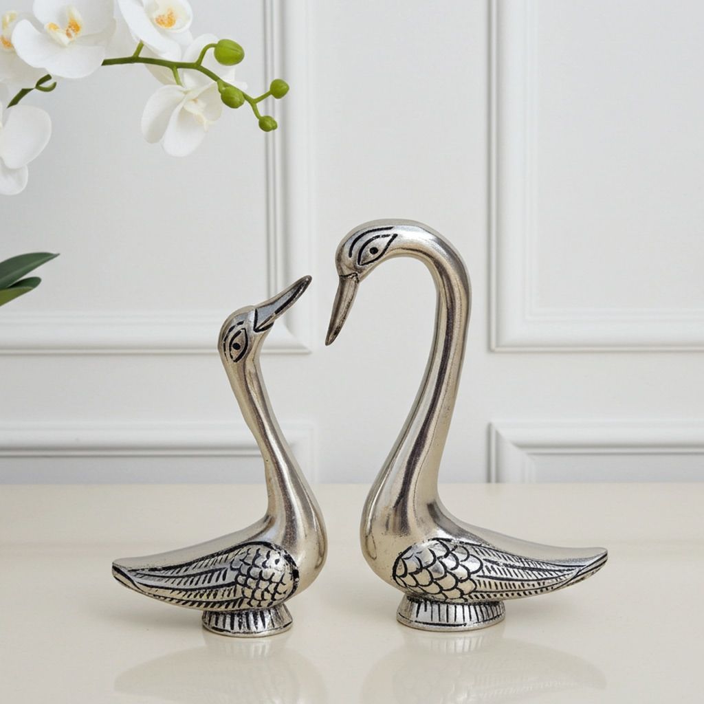 Aluminium Showpiece Duck Pair (ASMAS225 S)