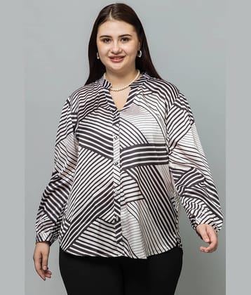Purys Women Printed Satin Shirt ( White )