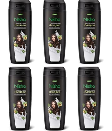 Nisha Healthy & Shiny Shampoo for Women Men 75ml Pack of 6, Avocado & Brahmi Shampoo for Strong Beautiful Hair