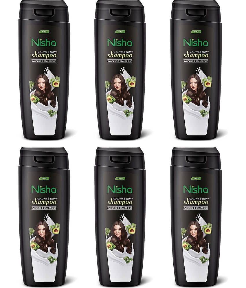 Nisha Healthy & Shiny Shampoo for Women Men 75ml Pack of 6, Avocado & Brahmi Shampoo for Strong Beautiful Hair