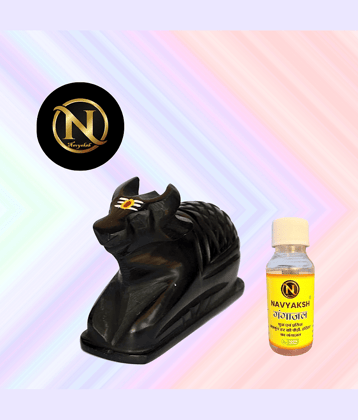NAVYAKSH Marble Nandi Pindi Idol ( 5 cm )