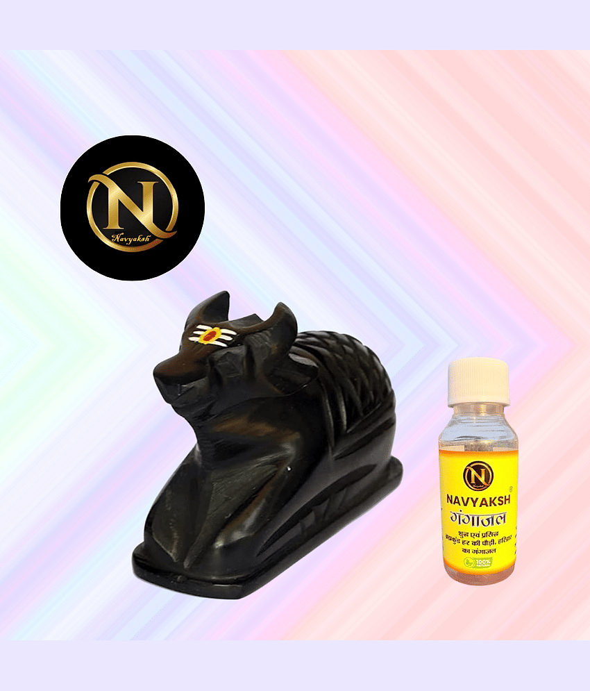NAVYAKSH Marble Nandi Pindi Idol ( 5 cm )