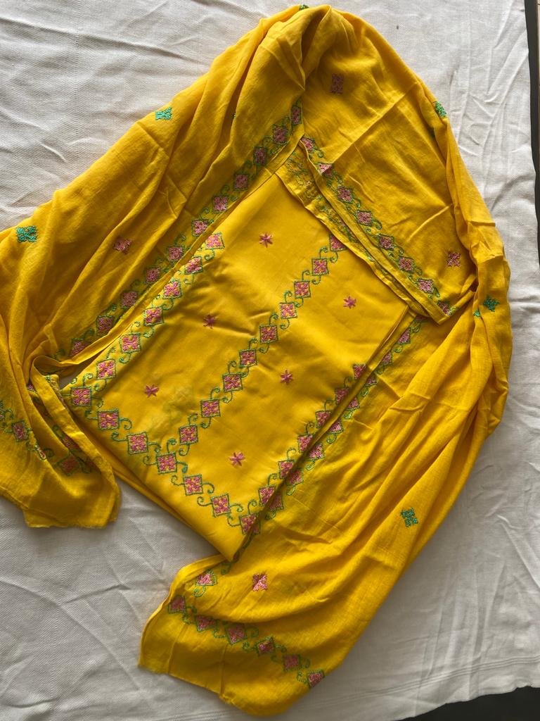 Pure Cotton hand embroidery Suit