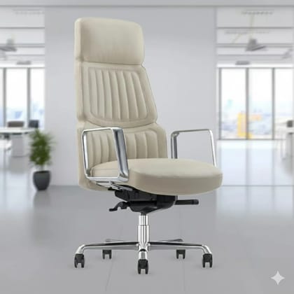 Rose Dhaka Luxurious High Back Chair (White)