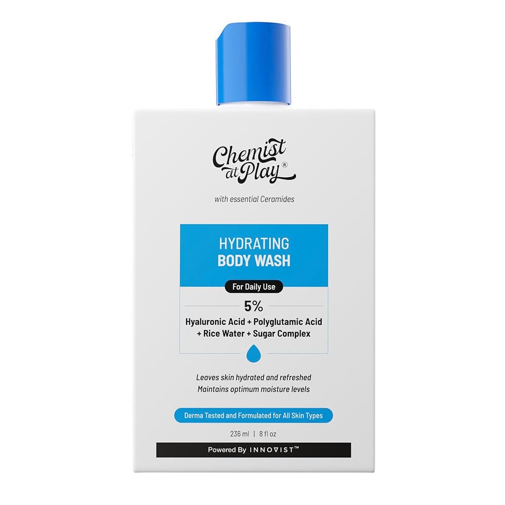 Chemist At Play Hydrating Body Wash For Dry Skin | Hyaluronic Acid Winter Body Cleanser for Intense Hydration | Reduces Flakes & Itchiness | Polyglutamic Acid, SLS & Paraben Free| Women & Men | 236ml Chemist At Play Hydrating Body Wash For Dry Skin | Hya