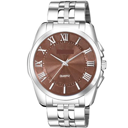 Brown 3D Roman Stainless Steel Analog Watch for Men LR127 Brown 3D Roman Stainless Steel Analog Watch for Men LR127