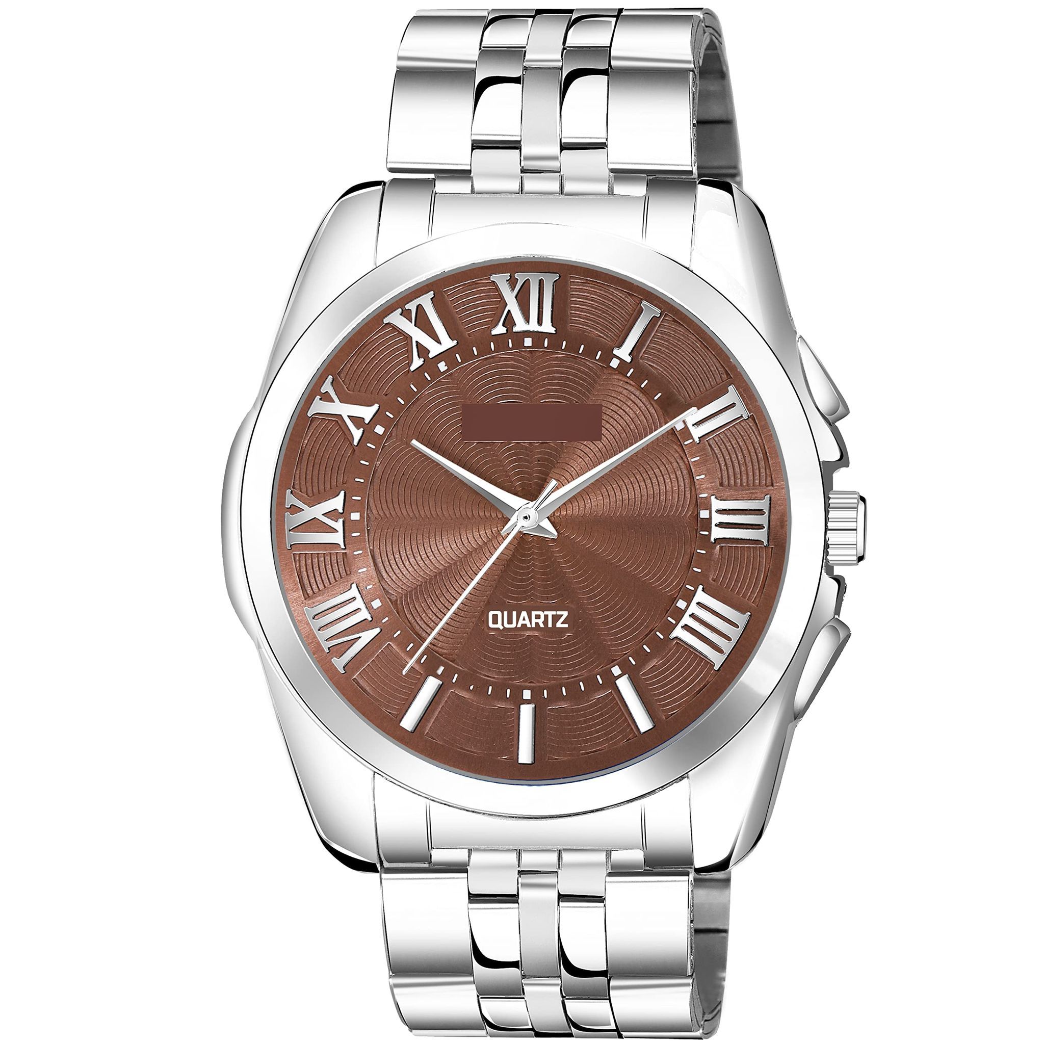 Brown 3D Roman Stainless Steel Analog Watch for Men LR127