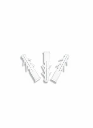 Plastic Wall Plugs/Nylon Sleeves/Raw Plug/Nylon Plugs/Nylon Wall Plugs/Screw Sleeve/Gitti set of 100 Pcs/ 35 x 8 mm, White