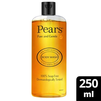 Pears Pure & Gentle Shower Gel - With 98% Pure Glycerine, 100% Soap Free & No Parabens, 250 Ml (Free Loofah)