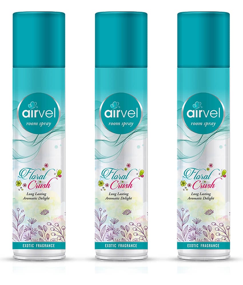Airvel Floral Fragrance Room Spray Air Freshener for Home, Bathroom and Car 217ml ( Pack of 3 )