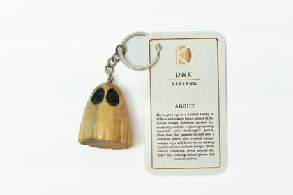 Handmade Wooden Ghost Keychain Handmade Wooden Ghost Keychain