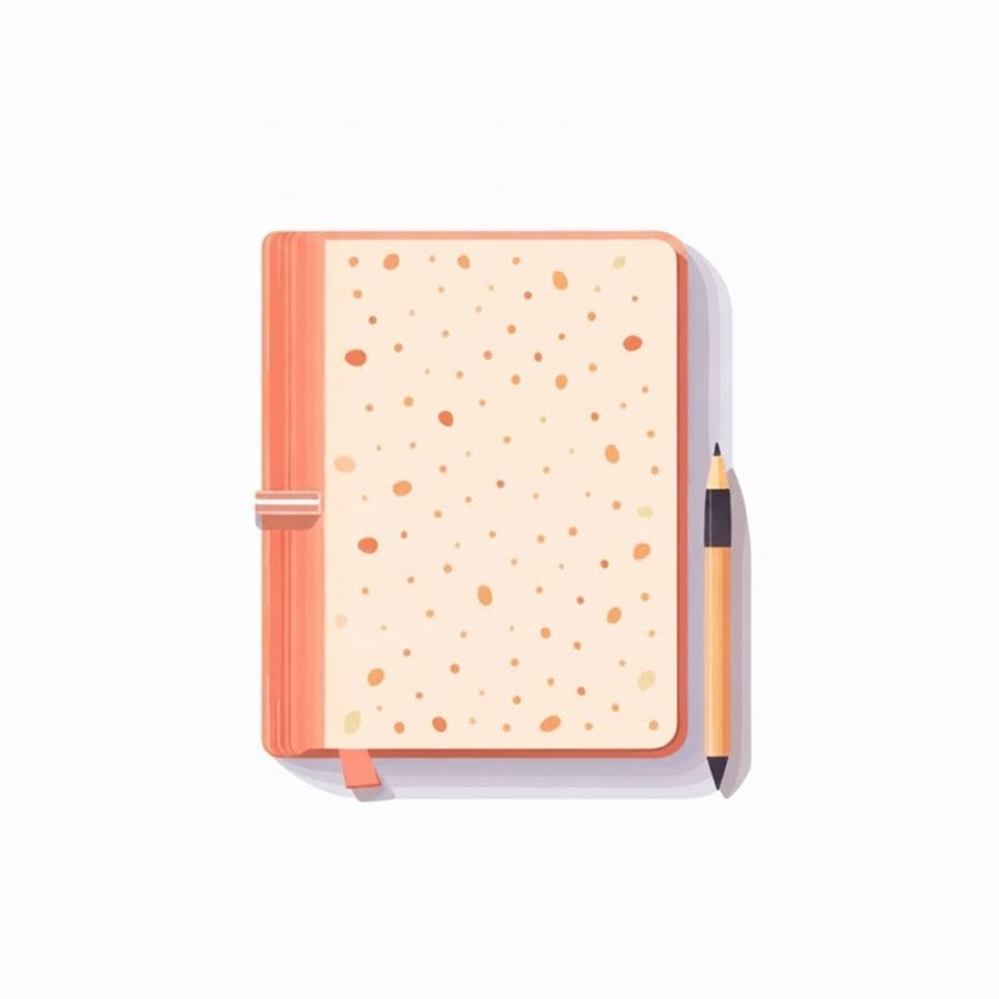 Polka-Dot Diary with Matching Pencil