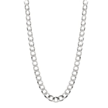 Sterling Silver Chain Necklace for Men & Women | Classic Curb Link Chain | 925 Silver Polished Finish I Weight - 14.8 g