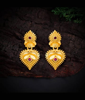 LUV FASHION Gold Chandelier Earrings ( Pack of 1 )
