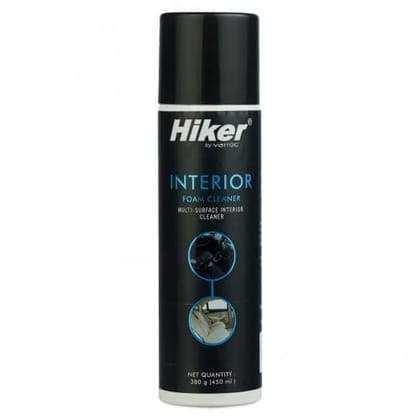 Hiker by Varroc Interior Foam Cleaner (450 ml) | Foam Cleaner, Cleans Dirt & Removes Stains | Suitable for Dashboard, Upholstery, Leather, and Fabric | Protects from UV Rays and Fading