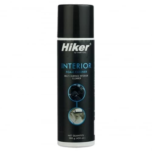 Hiker by Varroc Interior Foam Cleaner (450 ml) | Foam Cleaner, Cleans Dirt & Removes Stains | Suitable for Dashboard, Upholstery, Leather, and Fabric | Protects from UV Rays and Fading