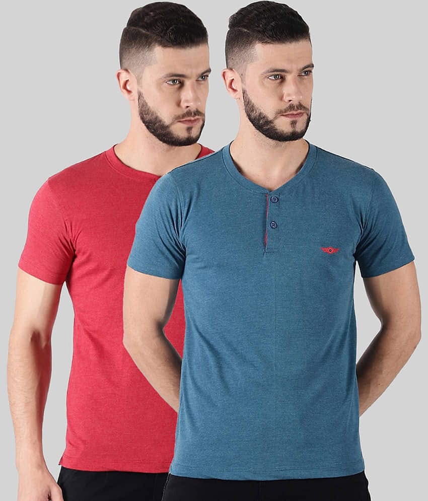 Force NXT Pack of 2 Cotton Blend Regular Fit Men's T-Shirt ( Multicolor )