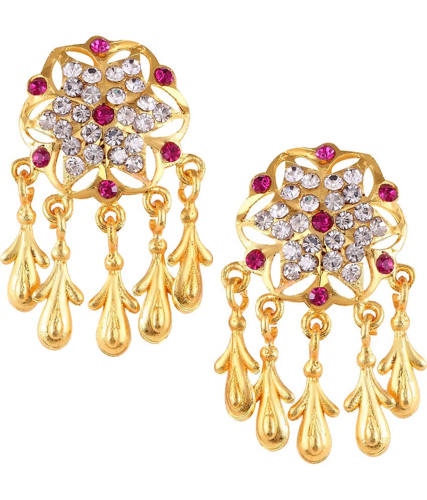 VIVASTRI Golden Chandbalis Earrings ( Pack of 1 )