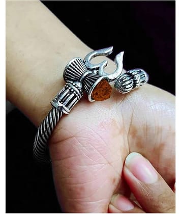 PC Retailers Adjustable Bahubali Kada Mahakal Kada Bracelet Band Studded With Rudraksha Shiv Shankar Kada