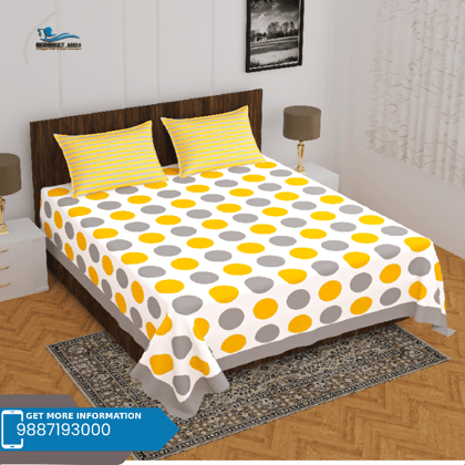 3001-Hometrade India-Standard King Size (90*108 Inches) Double Bedsheet With 2 Pillow Cover-RJ-14-Jaipur lining-3245 3001-Hometrade India-Standard King Size (90*108 Inches) Double Bedsheet With 2 Pillow Cover-RJ-14-Jaipur lining-3245