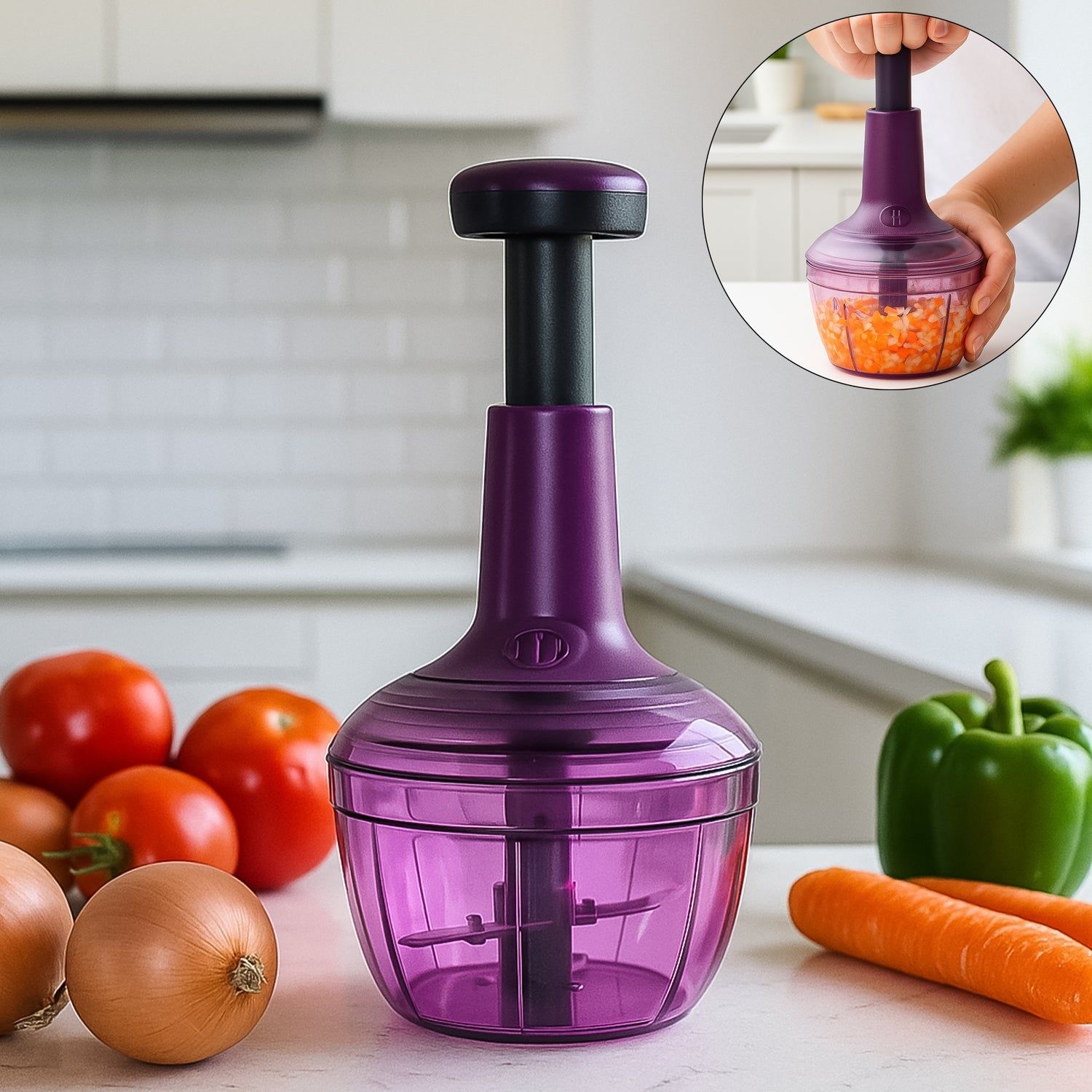 Supermom Manual Push Vegetable Chopper 650 ml - (1 Pc)
