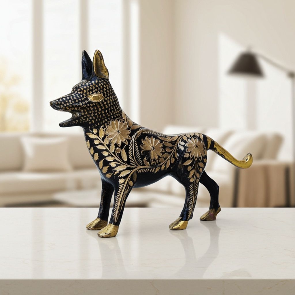 Brass Showpiece Dog Statue (ANMAS051 B)