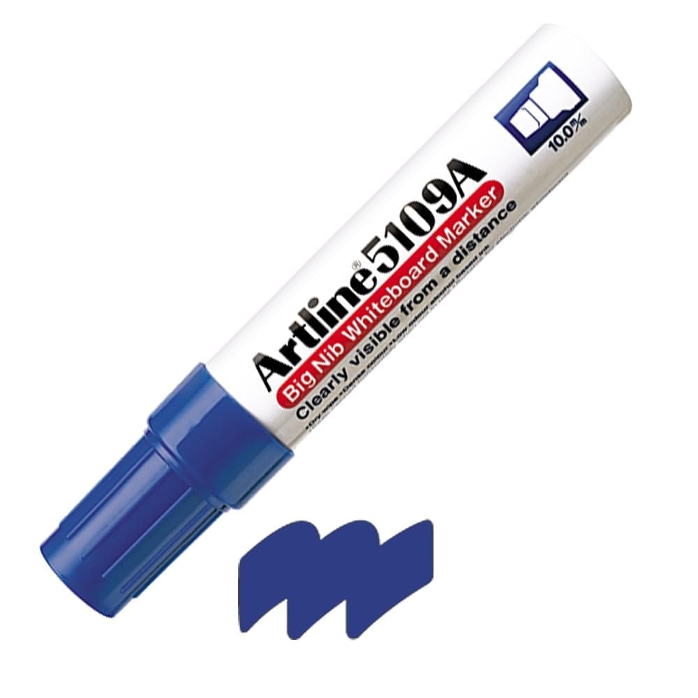 Artline 5109A Big Nib Whiteboard Marker Pack of 12 (Blue Colours) | Popular Choice For Writing On Whiteboards