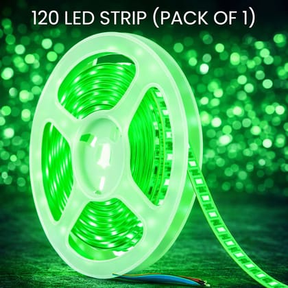SPARK WORLD 120 LED 5 Meter Green Strip Light | Flexible Waterproof Decorative Lighting for Home, Festival & Outdoor Use