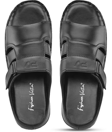 Fashion Victim Black Men's Leather Slipper