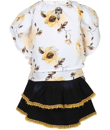 Arshia Fashions Pack of 1 Girls Cotton Blend Top With Skirt ( Yellow )