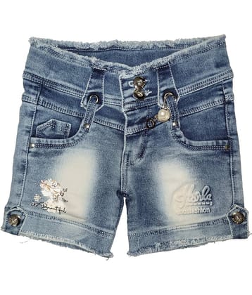 Arshia Fashions Pack of 1 Girls Denim Hot Pants ( Blue )
