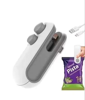 Portable Plastic Bag Sealing Machine | Mini Bag Sealer with Cutter and Magnet | Packet Sealer for Food, Snacks, Traveling Food Packets Bags (Rechargeable) 1Pcs