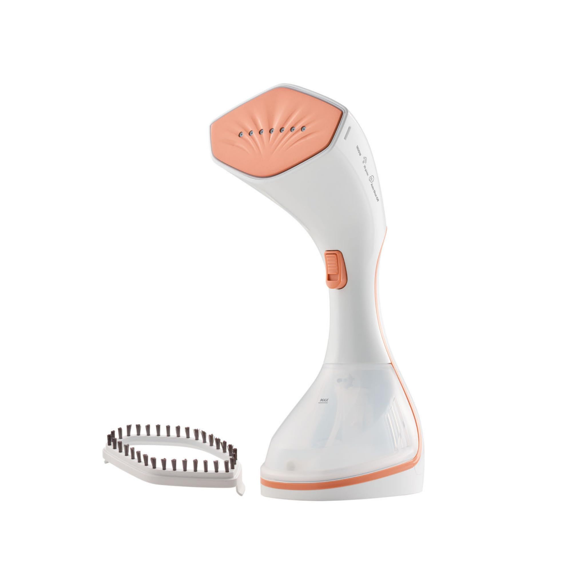 WisTec Garment Steamer for clothes, Steam Iron, Horizontal & Vertical Steamer, 2 steam modes, 1600-1400 Watt, Steam iron press for Home & Travel (1400 watts) Orange/White / 1400 watts