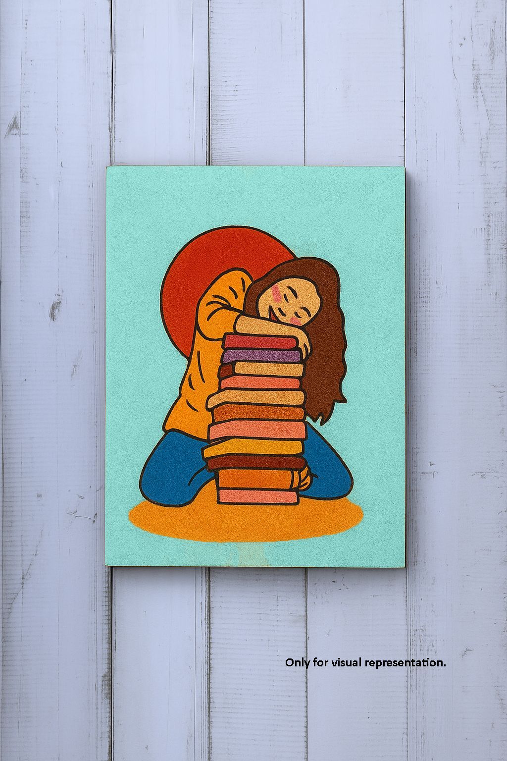 Dbeautify's MDF DIY Traditional Painting – Girl Hugging Books