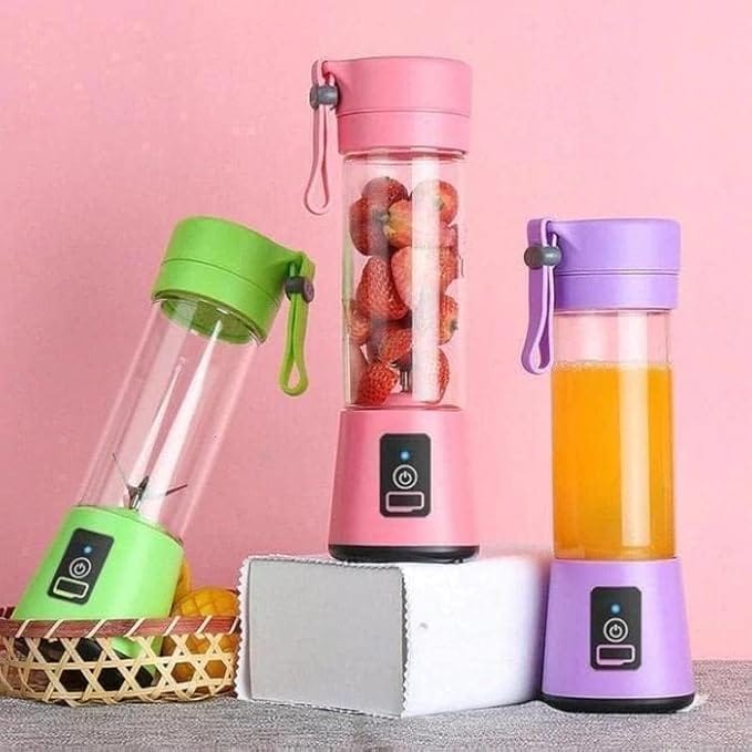 6 Blade Portable Electric Mini USB Bottle Juicer Blender, Rechargeable Hand Juicer, Fruit Juice Maker Portable Blender For Smoothie And Juices(Multi Colour) PACK OF 1