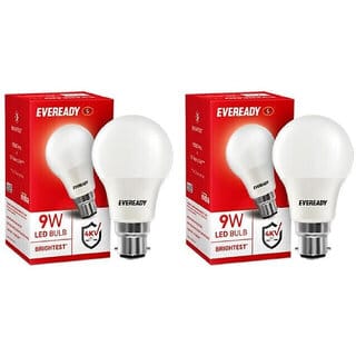 (Pack of 2) EVEREADY 9 W Basic Standard B28 LED Bulb ,White