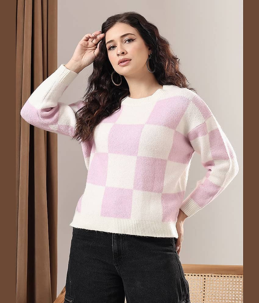 kotty Women Cotton Blend Round Neck Pullover ( Multicolor )