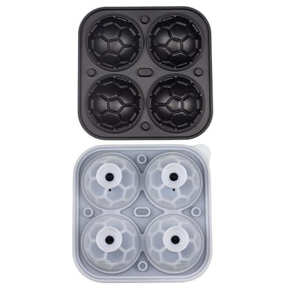 NATURALLY YOURS Silicone Football ICE Ball Tray 143 X 143 X 64 MM Clear LID