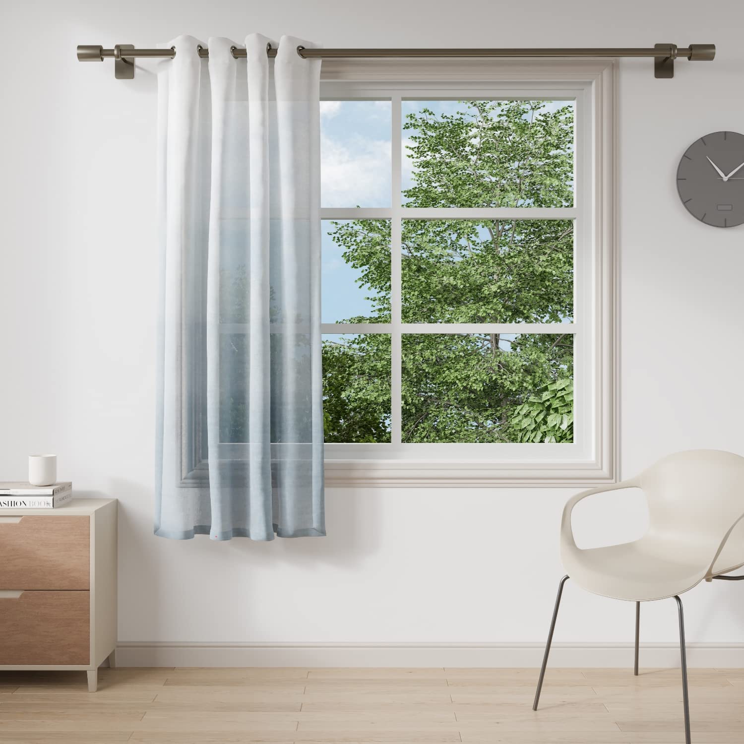 DDECOR - 100% PolyesterOmbre PatternWindow 5 Ft|130 CM X 160 CM| - Blue